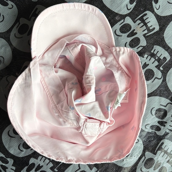 Baby/Toddler Pink and Blue Cherry Patterned Sun Hat with Neck Shield​ - Picture 3 of 4